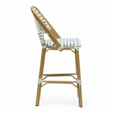 thumbnail of Barhocker ST GERMAIN - Blau und Weißes Flechtmuster