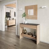 thumbnail of Dmora Mobile da ingresso Gilbert, Entratina con specchio, Mobile con cassetto e ripiano per entrata, 92x33h149 cm, Rovere e Noce