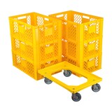 thumbnail of 6 Stück Bäckerkisten 600 x 400 x 230 mm + 1 Transportroller in Gelb