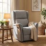 thumbnail of Poltrona relax reclinabile manuale con poggiapiedi in tessuto Hope - Grigio chiaro-SR111010FGC