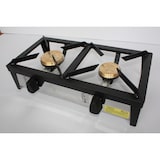 thumbnail of Fogon exterior de 2 fuegos. De chapa de acero con estructura en color negro. No disponen de termopar por ser para exteriores.