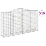 thumbnail of vidaXL Gabionen mit Hochbogen 10 Stk 300x50x160/180cm Verzinktes Eisen