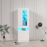 thumbnail of Merax Vitrine mit 16 Farben LED Beleuchtung Vitrinenschrank Standvitrine Stauraumvitrine Schrank Wohnzimmerschran Weiß