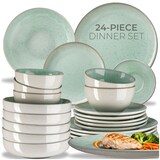 thumbnail of tectake Vajilla de gres MARE, para 6 personas, 24 piezas, Menta