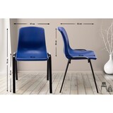 thumbnail of Décoshop26 - Chaise visiteur empilable salle d'attente en plastique bleu et métal 10_0003731