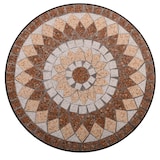 thumbnail of Mosaiktisch, 60 cm Ø, Gartentisch mit Mosaikmuster, Kleiner Balkon- und Terrassentisch mit mediterranem Flair, Rotbraun-Terrakotta-Grau, Raburg Mayla