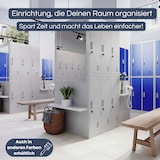 thumbnail of Umkleideschrank Spind TOKIO - 6 Abteile, Etikettenhalter Lüftungsschlitze | Umkleidespind Schließfachschrank Garderobenspind, 185x90x45cm Grau-Blau