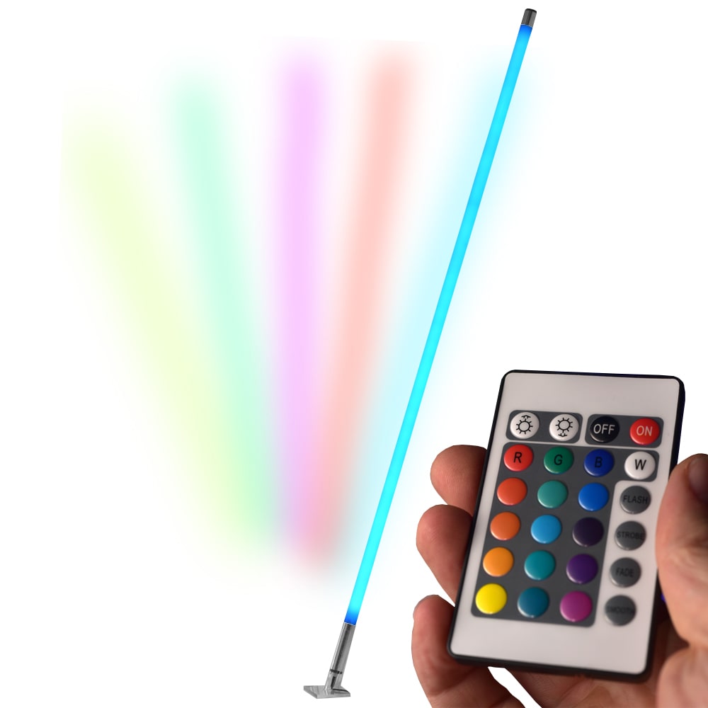 LED RGB Leuchtstab NYVIColor mit Fernbedienung - Lichtstab mit 8 Farben & 6 Farbwechsel-Programmen Länge:100 cm