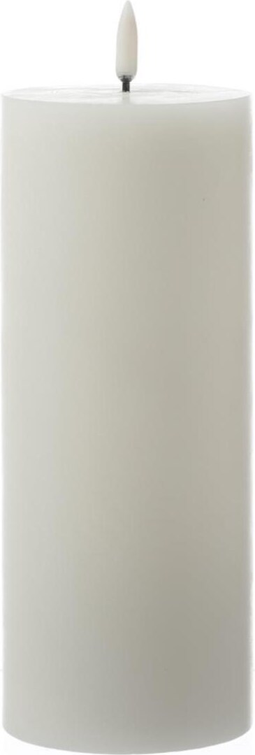 LED Kerze THEA Uyuni Echtwachs Timer H: 20cm D: 7,8cm weiß bis zu 1000Std.