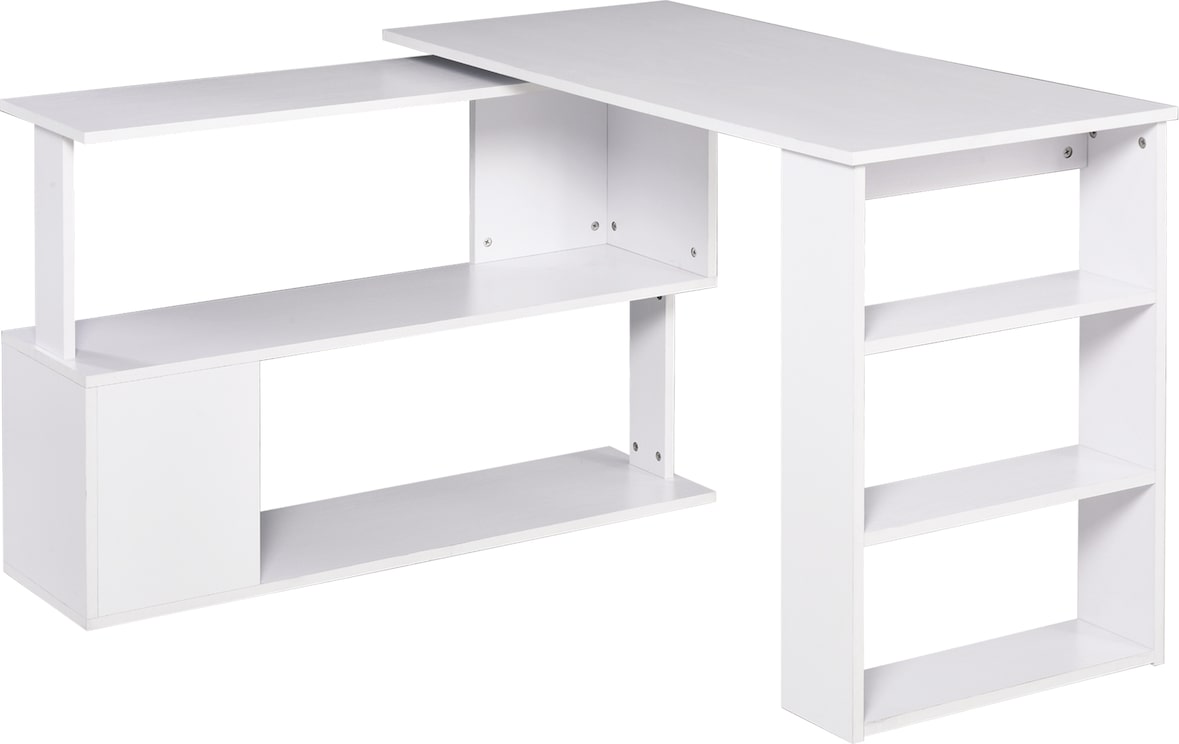 Mesa de Ordenador PC Madera Escritorio de Oficina Mesa Esquinera  Giratorio 360°