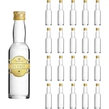 thumbnail of 20 Mini Botellas de Vidrio 40ml Vacías, Mignonettes para Bodas, Regalos, Whisky, Ron, Salsas y Licores Caseros