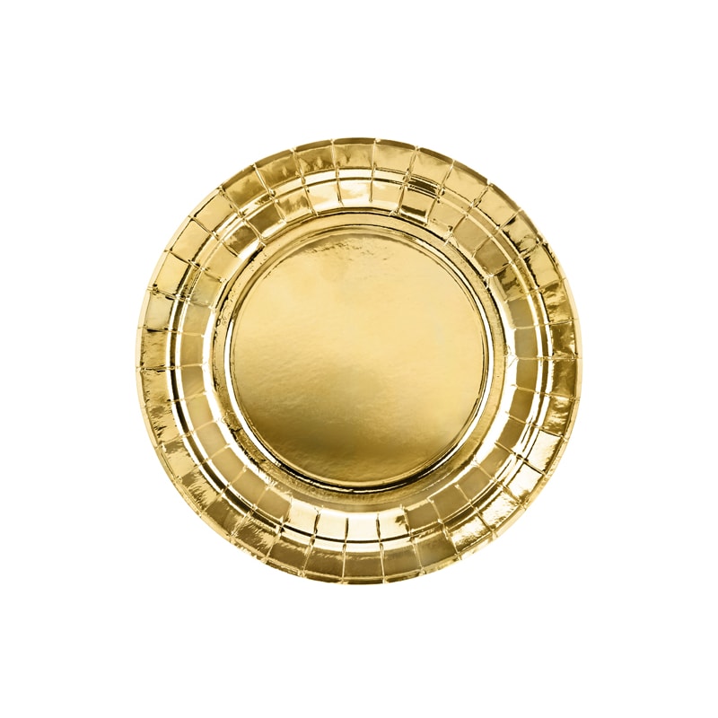 6 kleine Teller Gold Folie