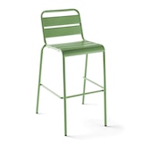 thumbnail of Set van bartafel en 2 hoge stoelen in cactusgroen metaal - Oviala