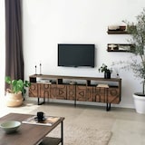 thumbnail of Dmora Fernsehschrank Dpatrici, Ständer für Wohnzimmerfernseher, Niedriges Wohnzimmer-Sideboard, TV-Ständerbasis, 170x30h40 cm, Nussbaum