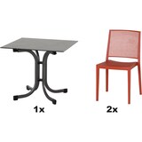thumbnail of SIENA GARDEN Urban Lights Set 3teilig Square Stuhl gastrotauglich brick mit Tisch Sola 80x80