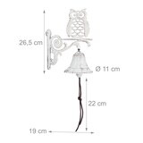 thumbnail of Relaxdays Türglocke Gusseisen, Eule, antiker Landhausstil, mit Kordel, wetterfest, Wandglocke Haustür, Gartendeko, weiß