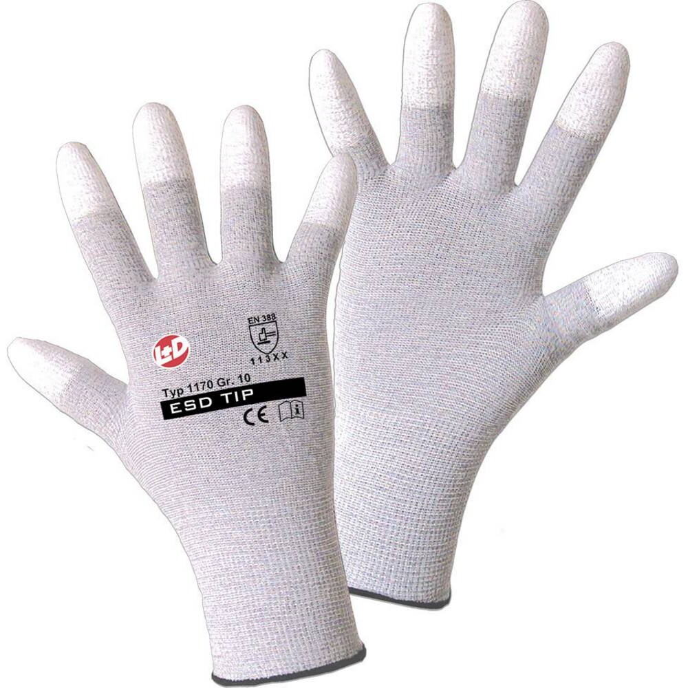 L+D worky ESD TIP 1170-9 Nylon Arbeitshandschuh Größe (Handschuhe): 9, L EN 388:2016 CAT II 1 Paar