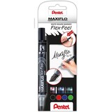 thumbnail of Pochette de 4 marqueurs pour tableaux blancs MAXIFLO Flex-Feel, effaçable à sec, pointe flexible conique 4,6 mm, encre coul. assorties