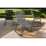 thumbnail of Gartenstuhl Outdoor-Seilstuhl Farbe Grau mit Eisen-Gestell in schwarz ISRA (4er Set)