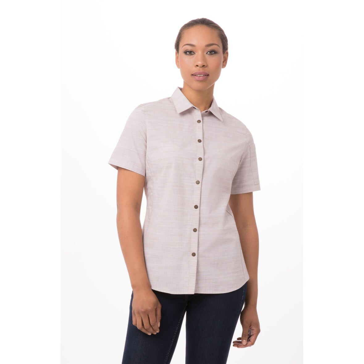 Chef Works® Damenbluse HAVANA 1/2 Arm, Taupe, Größe 2XL