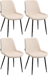 thumbnail of DELUKE® 4er Set Esszimmerstühle WIKIL Samt - 80x51x60cm, creme, Samt Metall matt schwarz Gestell Stühle EsszimmerstühleEsstisch Stühle Küchenstuhl