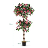 thumbnail of COSTWAY Árbol Artificial con Flores 150 cm, Planta Artificial en Maceta, Planta de Interior con 252 Flores y Hojas Naturales y Tronco