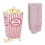 thumbnail of Relaxdays Popcorntüten, 72er Set, gestreift, Retro-Optik, Kino, Filmabend Zubehör, Pappe, Popcornbehälter, rot/weiß