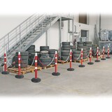 thumbnail of Ketten- / Warnständer Komplett-Set mit 10 Kettenständern, 18 m Kette, Rohr Ø 70 mm, Höhe 1000 mm, Standfuß aus Vollgummi