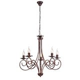 thumbnail of Alma - Lampadario in ferro laccato nero con decoraz. rame antico 5 luci 120 - Ø57 - BL130-5-NR