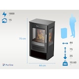 thumbnail of PURLINE Caminetto elettrico a pavimento in nero con controllo WiFi App CHE-720 B
