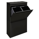 thumbnail of ARREGUI Top CR626-B Cubo de basura y reciclaje de acero de 4 cubos con bandeja superior multiusos, mueble de reciclaje, 4 x 17 L (68 L), negro