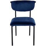 thumbnail of Chaise de salle à manger Gambell Velours Bleu foncé