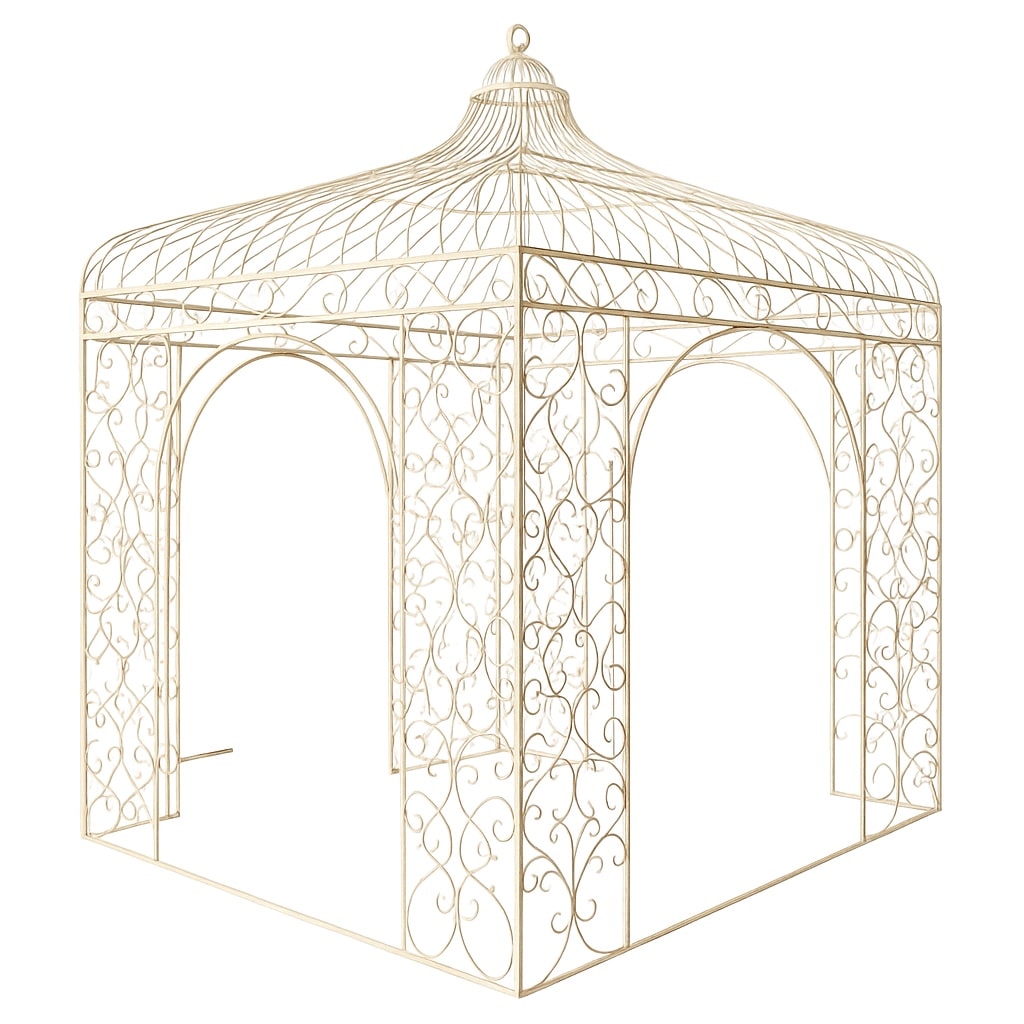 Biscottini Gazebo esterno giardino - Gazebo 4x4 m quadrato - Gazebo in ferro battuto - Pergolato giardino - Gazebo verniciato - Pegola giardino