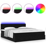 thumbnail of vidaXL Ottoman-Bett mit Matratzen & LEDs Schwarz 180x200 cm Samt