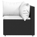 thumbnail of vidaXL Garten-Ecksofa mit Kissen Schwarz Poly Rattan