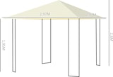 thumbnail of Carpa 2,97x2,97x2,6m Cenador Jardin Marco de Acero y 4 Paraviento lateral Color Crema