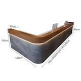 thumbnail of Empfangstheke mit Eckteil, Bartheke, Kassentheke, Betonoptik-Design, ideal für Cafés und Bars, Grau 160×60×100cm【Shuini 160 ZJ60】