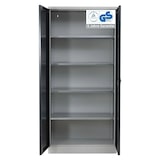 thumbnail of PROREGAL Stahlschrank BEE mit 9 lackierten Fachböden | HxBxT 195x92x42cm | Grau-Schwarz | Werkstattschrank Werkzeugschrank Aktenschrank