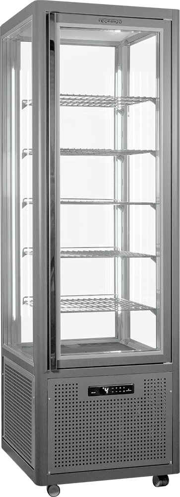 Panoramavitrine Snelle 360 G LED (lichtgrau) 5 Roste