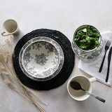 thumbnail of Novastyl - Lot 6 assiettes creuses florali 20.5cm en grès décor noir