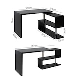 thumbnail of Décoshop26 - Moderner Eckschreibtisch/Computertisch mit drehbarem Ablagefach 120 x 60 cm MDF und schwarzer Stahl 04_0001396