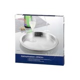 thumbnail of Edelstahltablett VENGA, rund, Durchmesser 35 cm (30 cm), Höhe 3 cm, Oberfläche matt, Rand hochglanzpoliert,