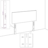 thumbnail of vidaXL Kopfteil Schwarz 200 x 5 x 118/128 cm Samt