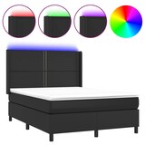 thumbnail of vidaXL Boxspringbett mit Matratze & LED Schwarz 140x190 cm Kunstleder