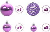 thumbnail of vidaXL Weihnachtskugel-Set mit 150 LEDs 61 pcs Lila Kunststoff
