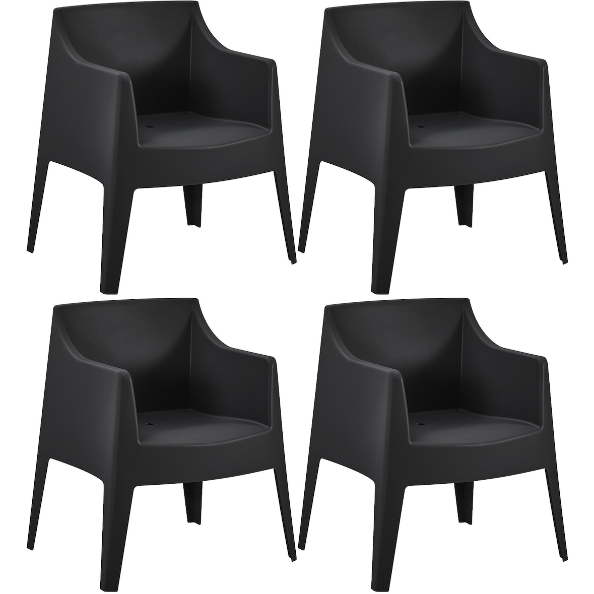 Set van 4 tuinstoelen Bartal zwart