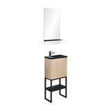 thumbnail of Meuble lave-mains NOVA décor chêne sur pieds + miroir rectangulaire