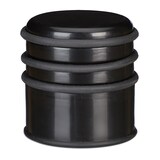 thumbnail of Relaxdays Türstopper für den Boden, schwerer Türpuffer, für Türen & Fenster bei Luftzug, 3 Gummiringe, ∅ 7 cm, schwarz