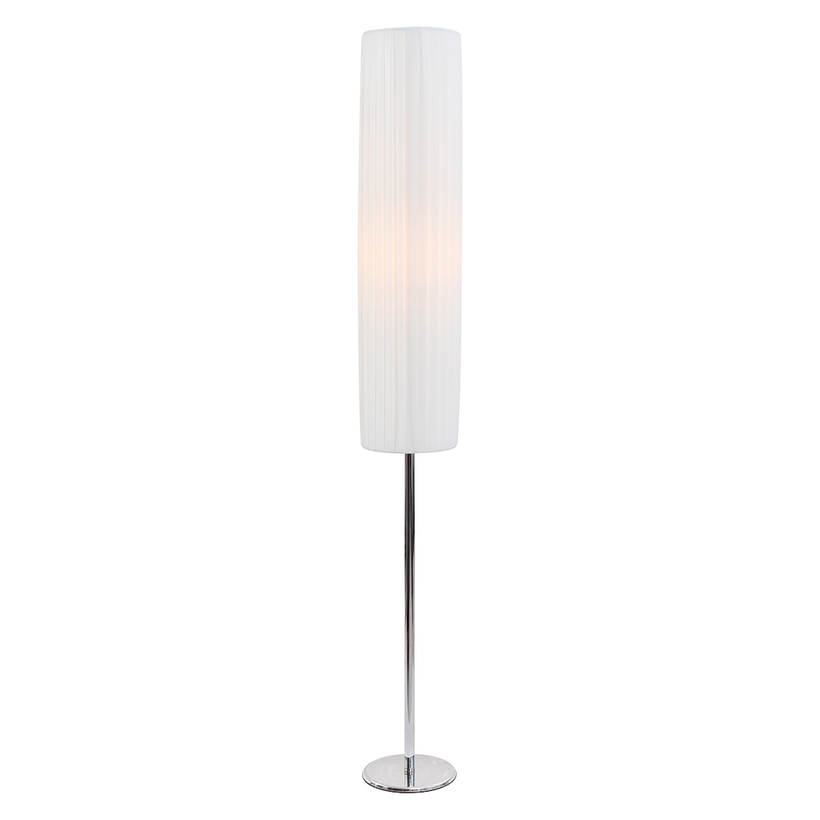 SalesFever lámpara de pie 110 cm redonda | pantalla de látex plisado | estructura de acero inoxidable | A 14 x P 14 x A 110 cm | blanco