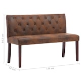 thumbnail of Sitzbank MAURI 120 cm Braun Wildleder-Optik | Küchenbank Esszimmerbank Flurbank mit Rückenlehne